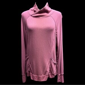 Yogalicious Mauve Cowl Neck Sweatshirt Size Medium